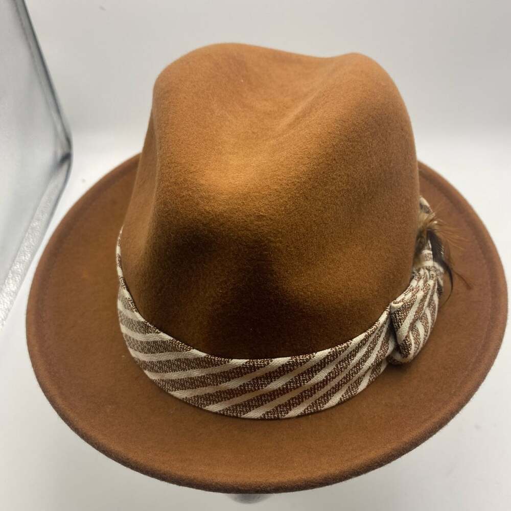 Montique Men's Bronze Color Short Brim Wool Felt Hat H-1982 - .com